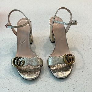 Gucci marmont sandals 36 gold